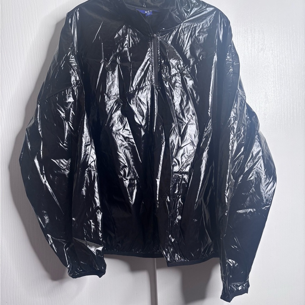 JoyLab Shiny Black Windbreaker Jacket NWT Size XXL - Picture 3 of 7